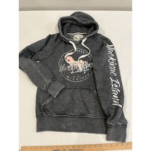 MACKINAC ISLAND MI "The Perfect Hoodie" Black Size M Great Lakes- Charcoal horse